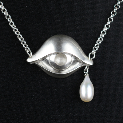 Schmuck von der Bey, Kette Auge, 935 Silber, Zuchtperle